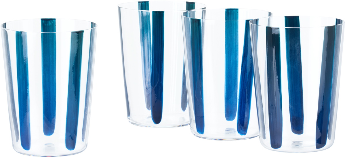 The Conran Shop Navy Nova Stripe Tumbler Set, 4 pcs