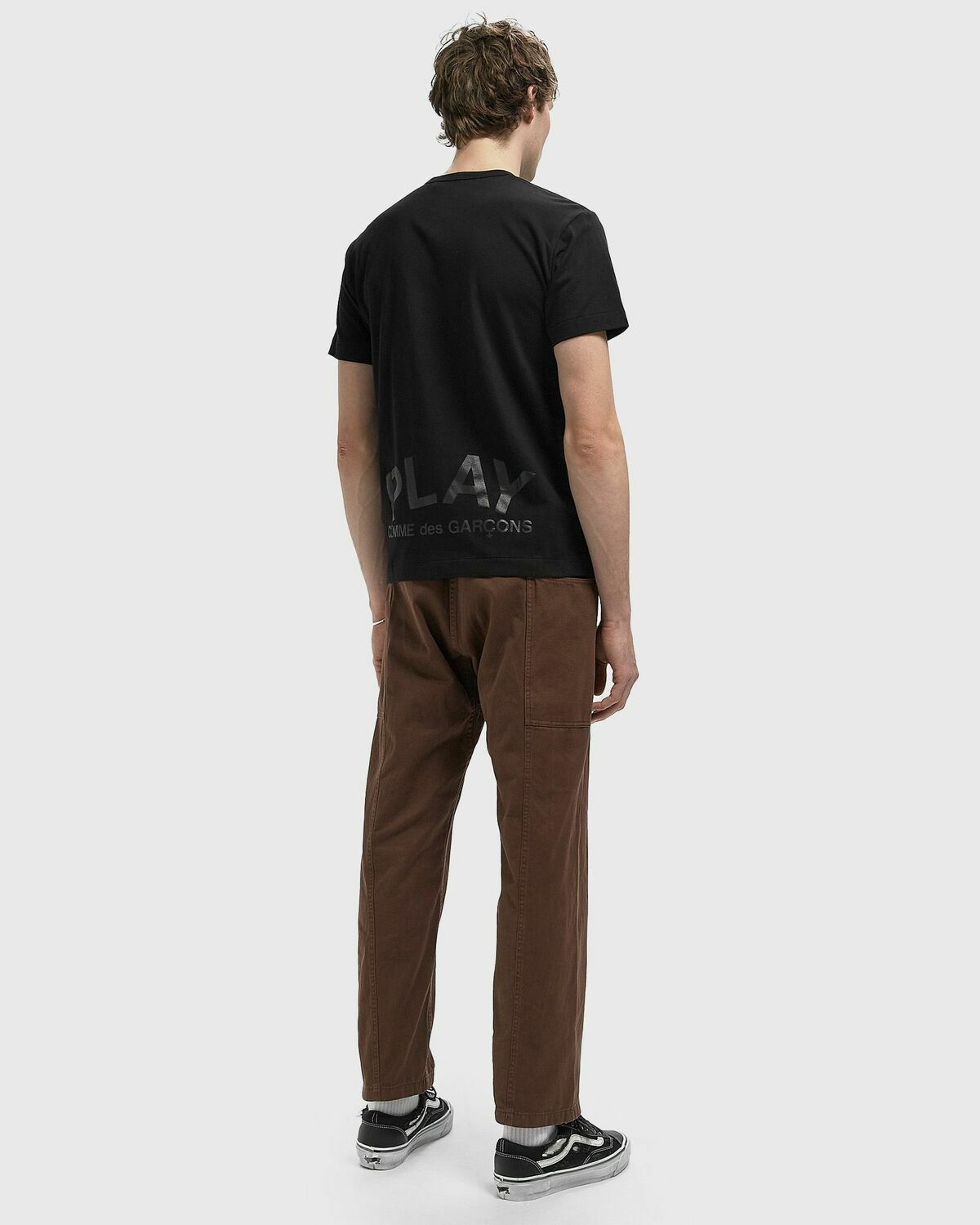 Comme des Garçons Play TEE LOGO PRINT KNIT Black Mens Shortsleefe