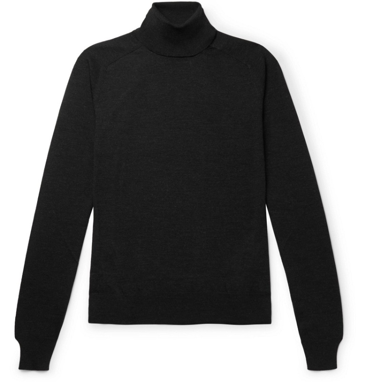 Photo: The Row - Ronald Slim-Fit Wool Rollneck Sweater - Black