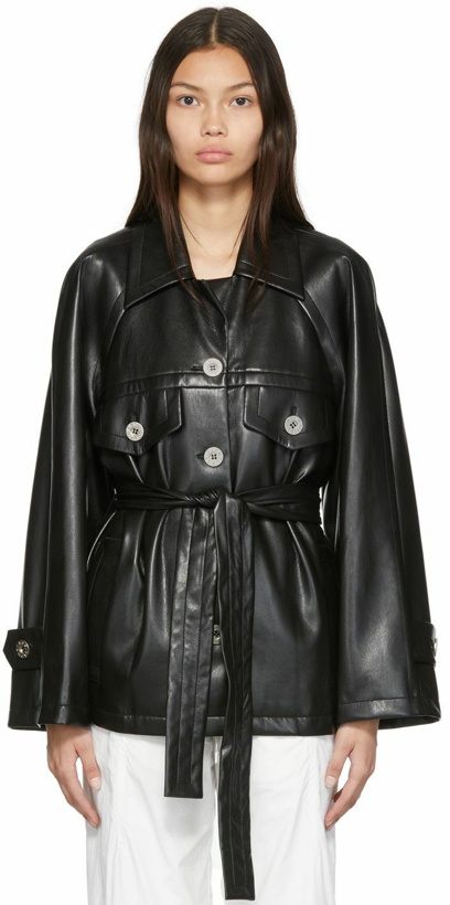 Photo: LOW CLASSIC Black Grained Faux-Leather Jacket