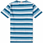 Armor-Lux Men's Stripe T-Shirt in White/Blue