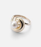 Mateo Pearl Curl 14kt gold ring with freshwater pearl