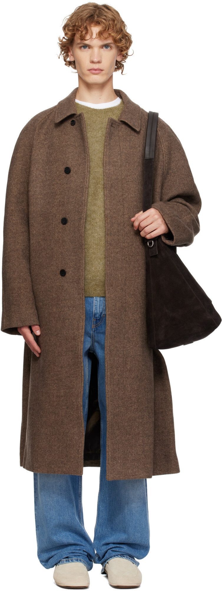 LE17SEPTEMBRE Brown Tweed Raglan Over Coat