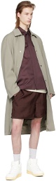 Jil Sander Burgundy & Brown Oversized Reversible Shorts