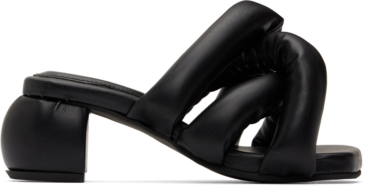 YUME YUME Black Kitten Sausage Heeled Sandals