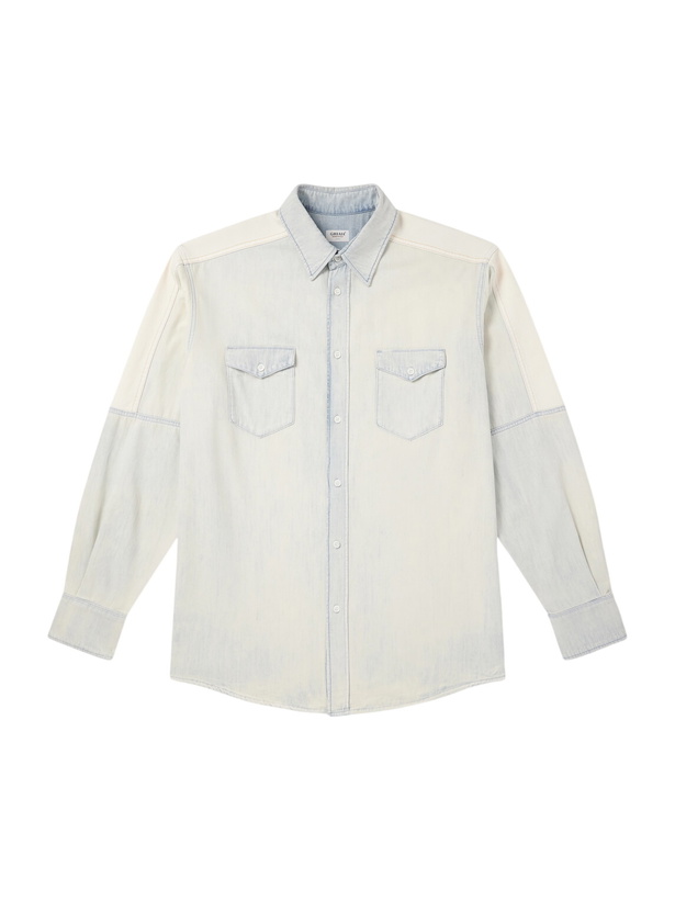 Photo: Ghiaia Cashmere - Washed Denim Shirt - Blue