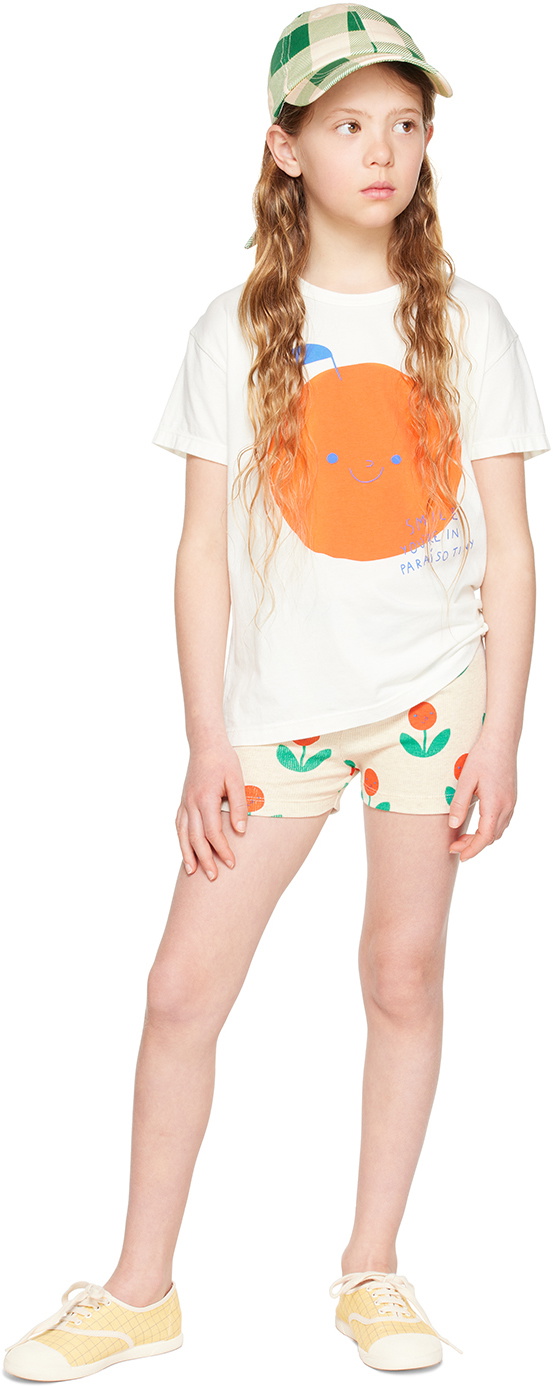 TINYCOTTONS Kids Beige Peonies Shorts