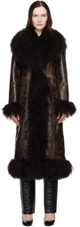 Saks Potts Brown Bonna Shearling Coat