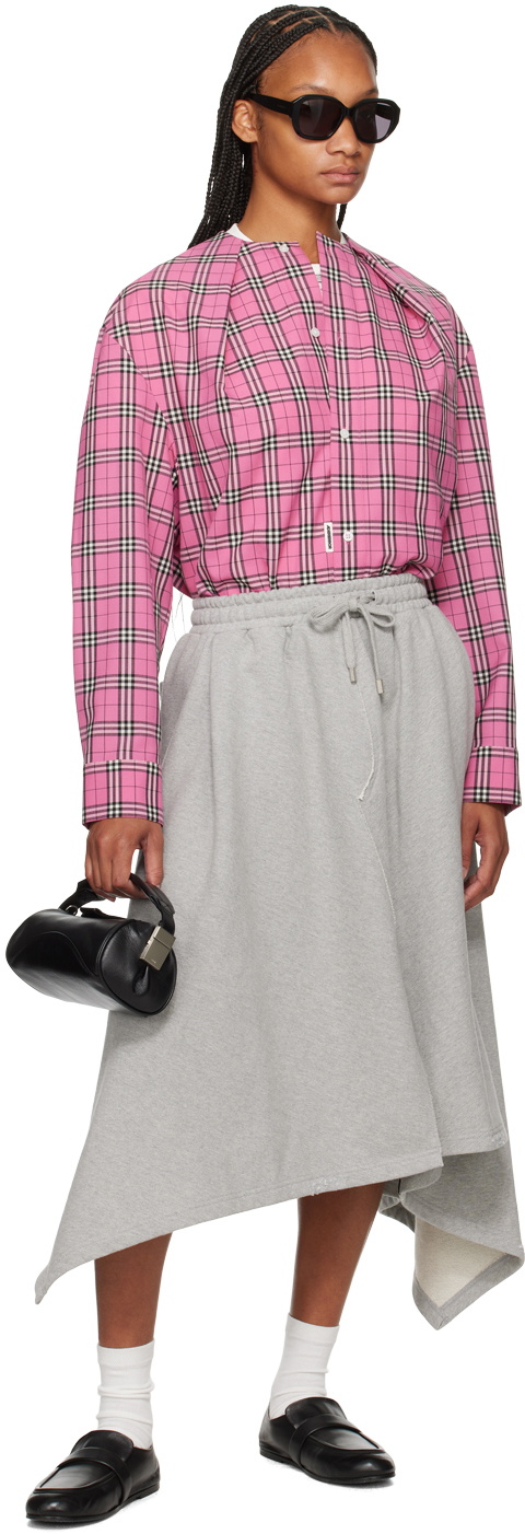 ADER error Gray Asymmetric Midi Skirt