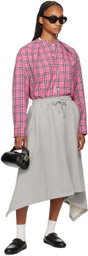 ADER error Gray Asymmetric Midi Skirt