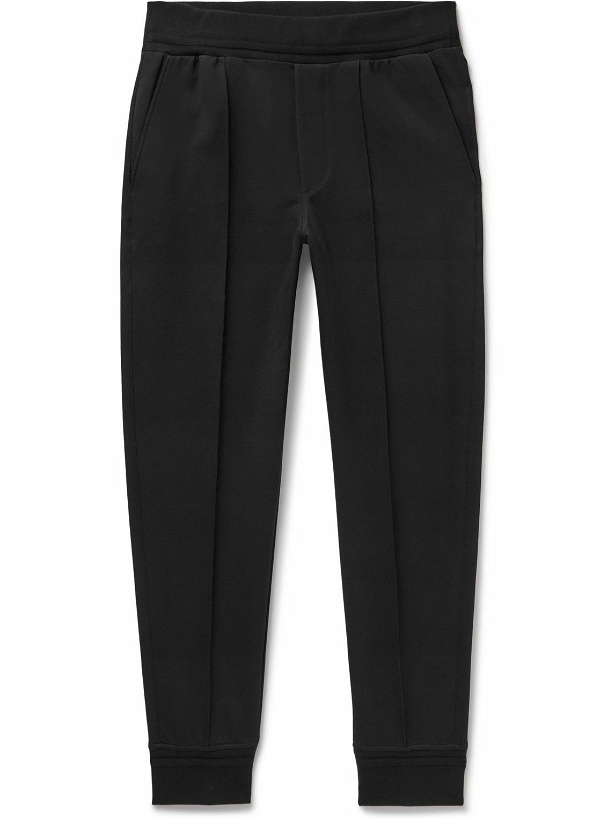 Photo: Zegna - Tapered Stretch-Cotton Jersey Sweatpants - Black