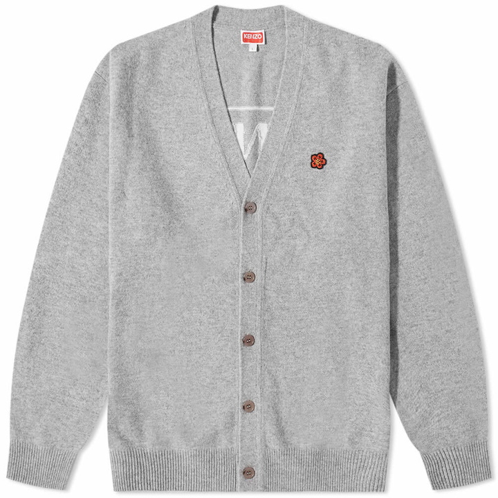 Photo: Kenzo Men's Paris Back Logo Cardigan in Misty Grey