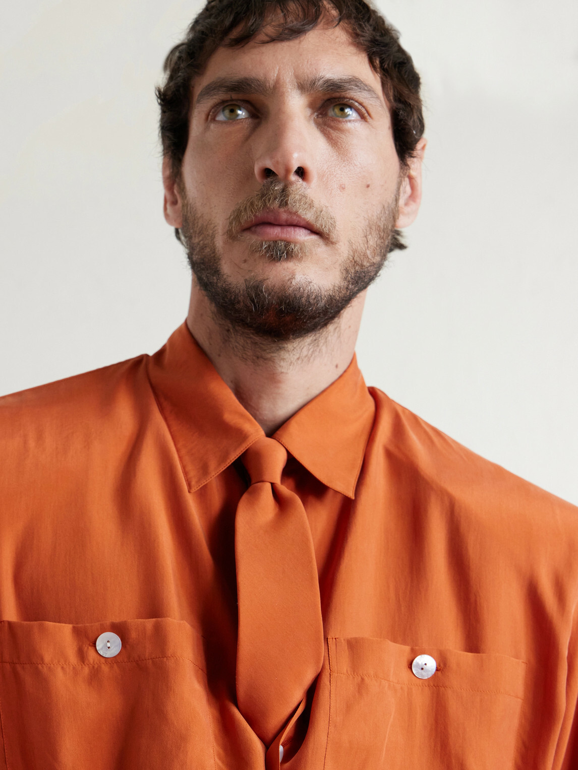 SAINT LAURENT - 7cm Silk-Habotai Tie - Orange