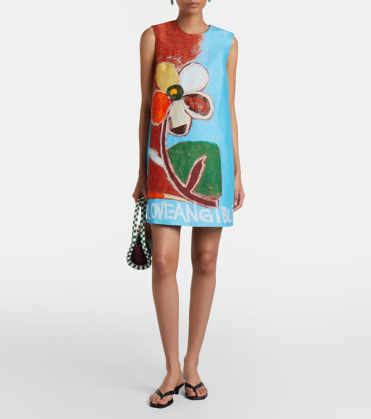 Alémais x MLAK Lenny printed linen-blend minidress