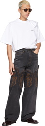 Y/Project Black Cowboy Cuff Jeans