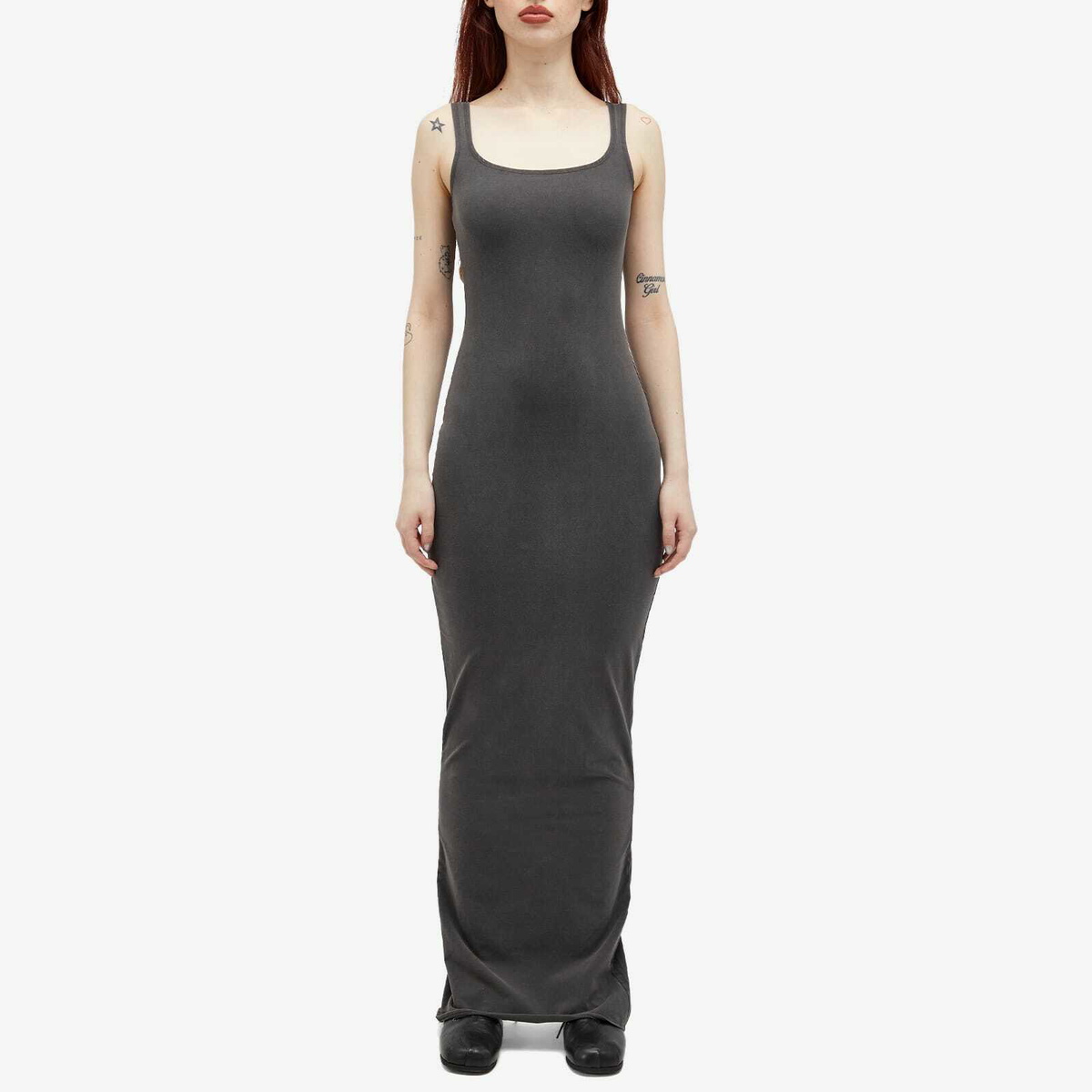 Entire Studios Women's Square Neck Maxi Dress in Washed Black