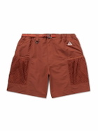 Nike - ACG Snowgrass Straight-Leg Mesh-Trimmed Belted Nylon Shorts - Red