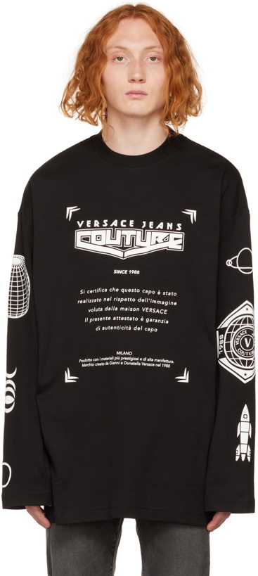 Photo: Versace Jeans Couture Black Bonded Long Sleeve T-Shirt