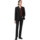 Saint Laurent Black Striped Beaded Lapel Blazer