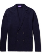 Ralph Lauren Purple label - Double-Breasted Textured-Knit Cardigan - Blue