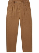 Massimo Alba - Straight-Leg Pleated Cotton and Wool-Blend Gabardine Trousers - Brown