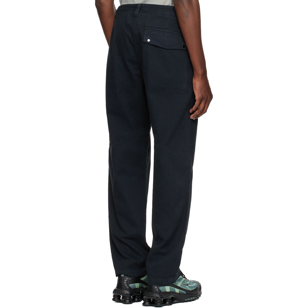 Stone Island Navy 3100052 Cotton Herringbone Trousers
