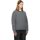 Jil Sander Gray Wool Crew-Neck Sweater