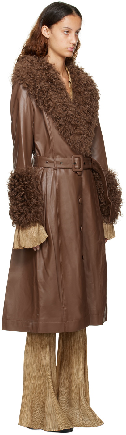 Saks Potts Brown Foxy Leather Coat Saks Potts