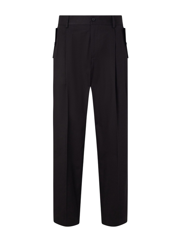Photo: Dolce&Gabbana - Pleated Cotton Trousers - Black