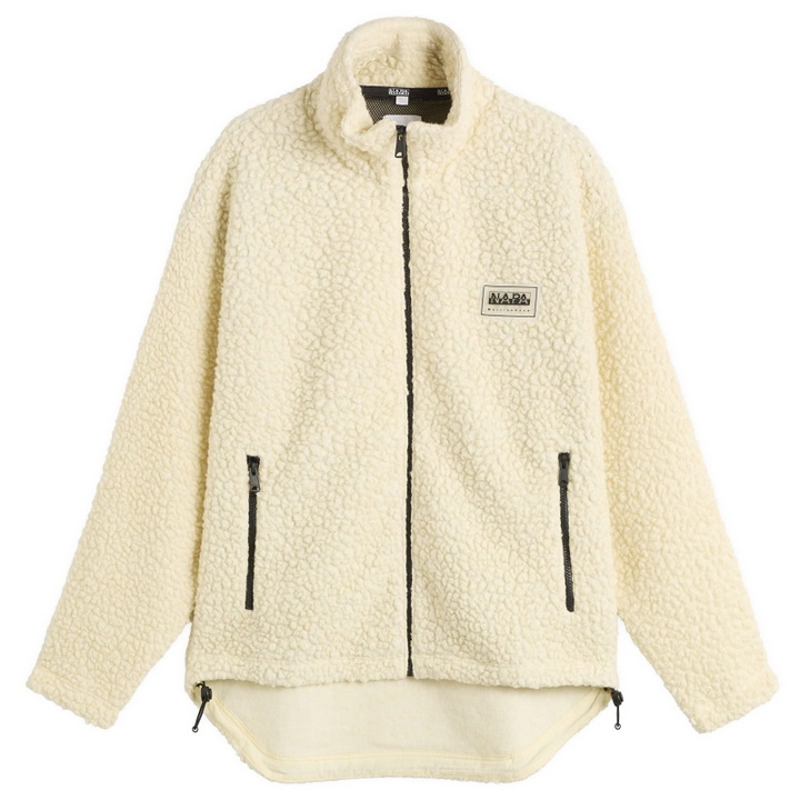 Photo: Napapijri Men's x Martine Rose Logo Fleece Jacket in White Whisper