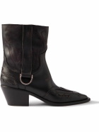 Enfants Riches Déprimés - Distressed Leather Cowboy Boots - Black