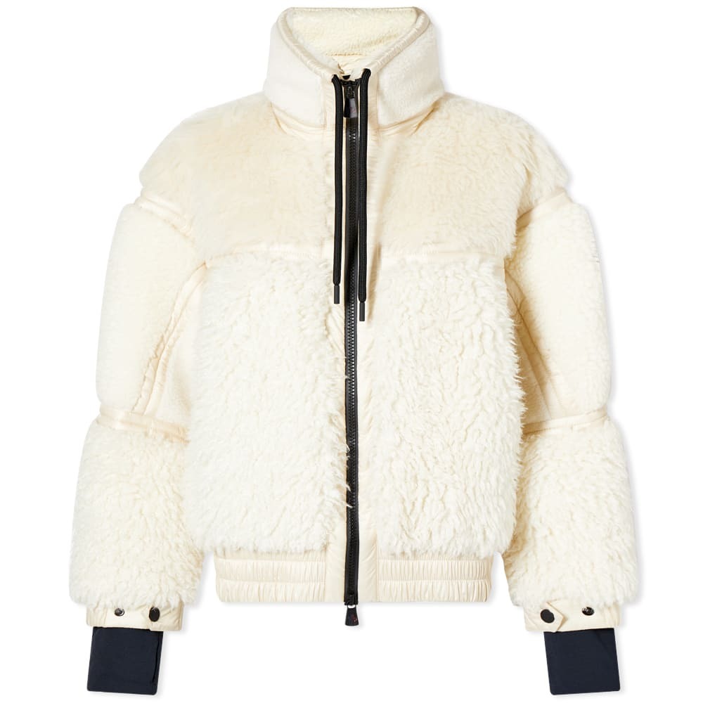 Moncler Women's Yvoire Teddy Bomber Jacket in Cream Moncler