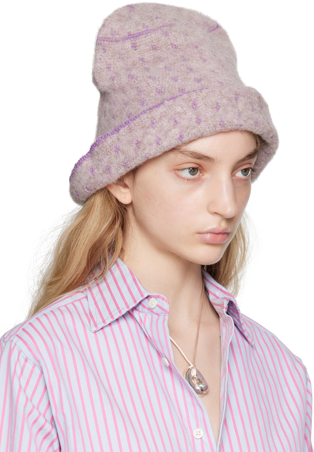 EMILY DAWN LONG SSENSE Exclusive Beige 'A Hat Named Wanda' Hat