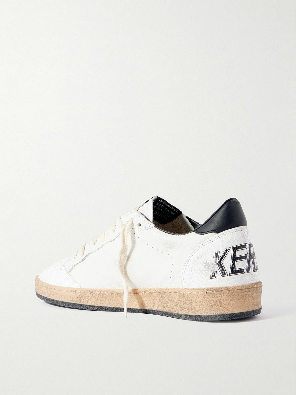 Golden Goose - Ball Star Distressed Leather Sneakers - White