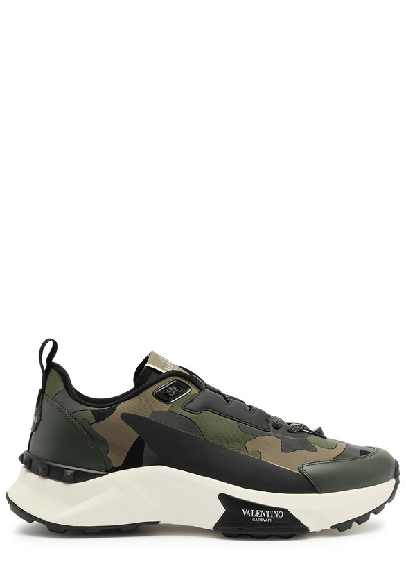 Photo: Valentino True Act Camouflage Canvas Sneakers Khaki