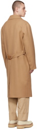 Solid Homme Beige Belted Coat