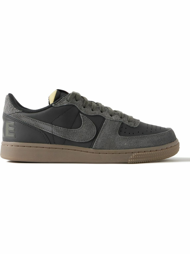 Photo: Nike - Terminator Suede and Quilted Leather Sneakers - Black