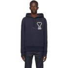 AMI Alexandre Mattiussi SSENSE Exclusive Navy Ami De Coeur Hoodie