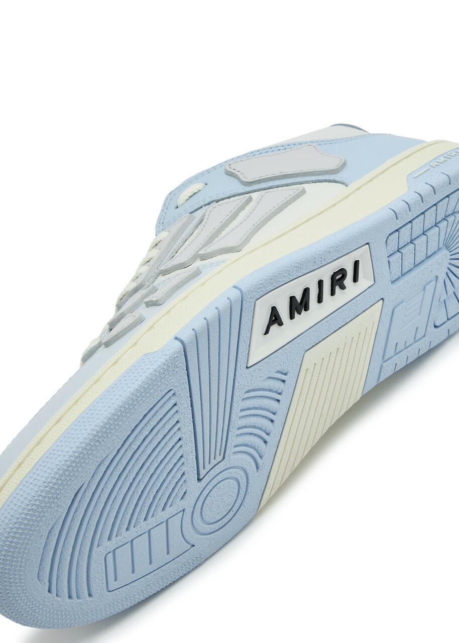 Amiri Skel Panelled Leather Sneakers Light Blue Amiri
