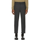 Neil Barrett Grey Gabardine Fringed Trousers