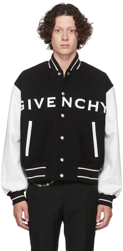 Photo: Givenchy Black & White Wool Bomber Jacket