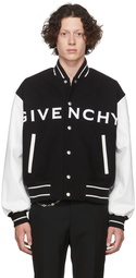 Givenchy Black & White Wool Bomber Jacket