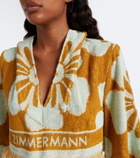 Zimmermann Fairlight floral cropped terry hoodie
