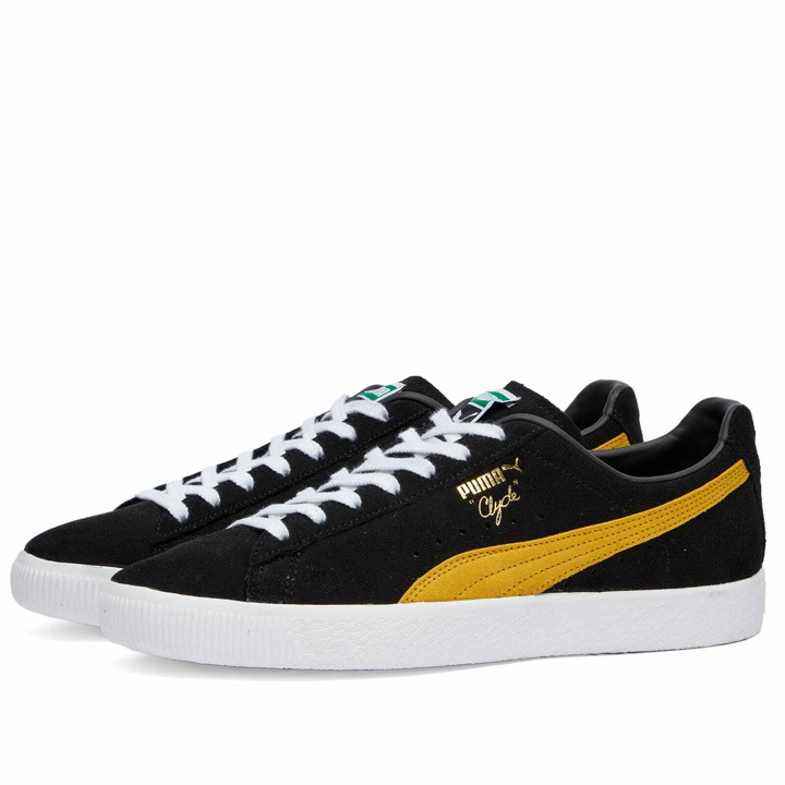 Photo: Puma Men's Clyde OG Sneakers in Puma Black/Yellow Sizzle