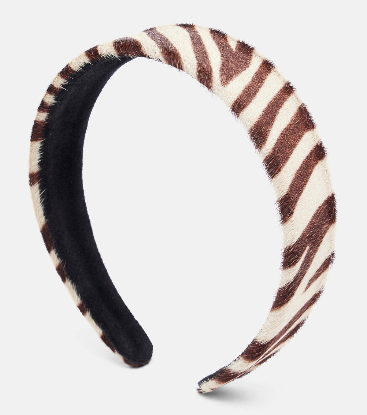 Jennifer Behr Calf hair zebra-print headband
