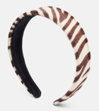 Jennifer Behr Calf hair zebra-print headband