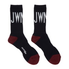 Junya Watanabe Navy and Burgundy Logo Socks