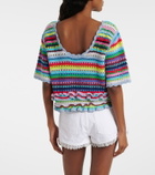 Ganni Crocheted cotton top