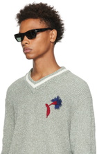 Persol Black Rectangular Sunglasses