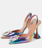Amina Muaddi Begum embellished leather slingback pumps